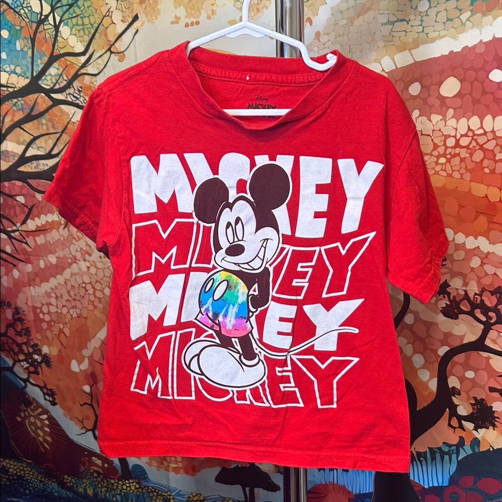 Disney Red Mickey Mouse Kids T-Shirt